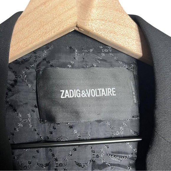 Zadig & Voltaire Vedy Spi Blazer Deluxe Black Size 34/XS - Picture 8 of 11